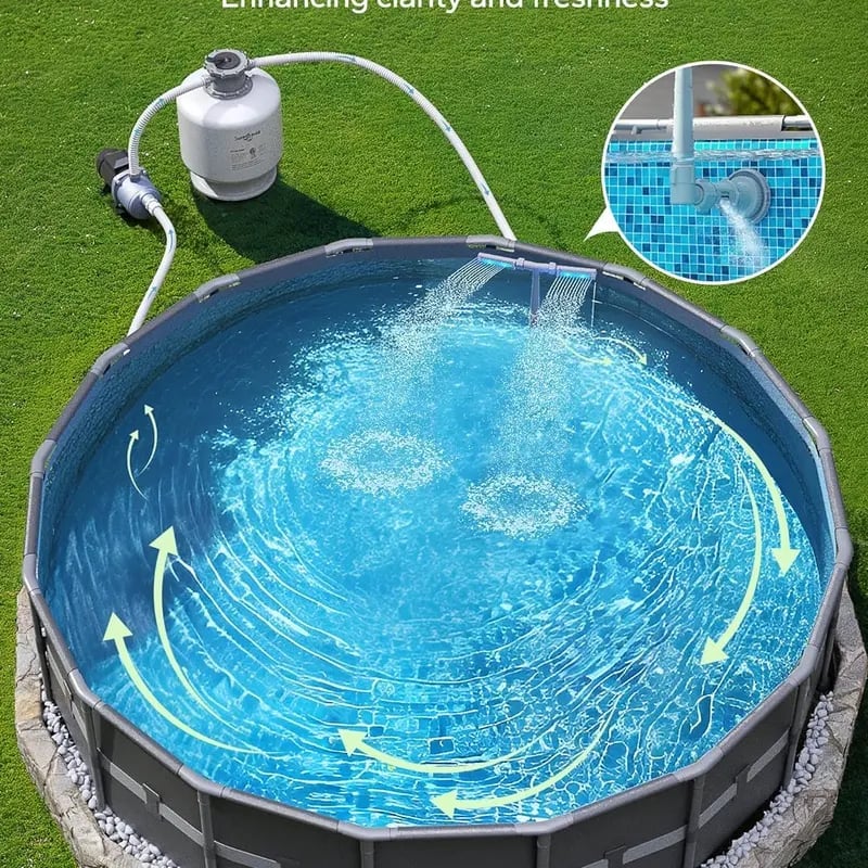 🎁TikTok Last Day Sale - 70% OFF🔥Solar Pool Fountain with Lights Dual Arc - Above/Inground Pool Fountain Lights with Remote Control