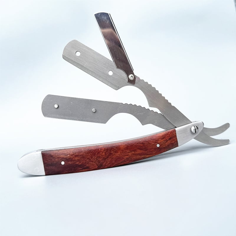 Father's Day Sale-Professional Wood Heavy Steel Barber Hair Shaving Razor
