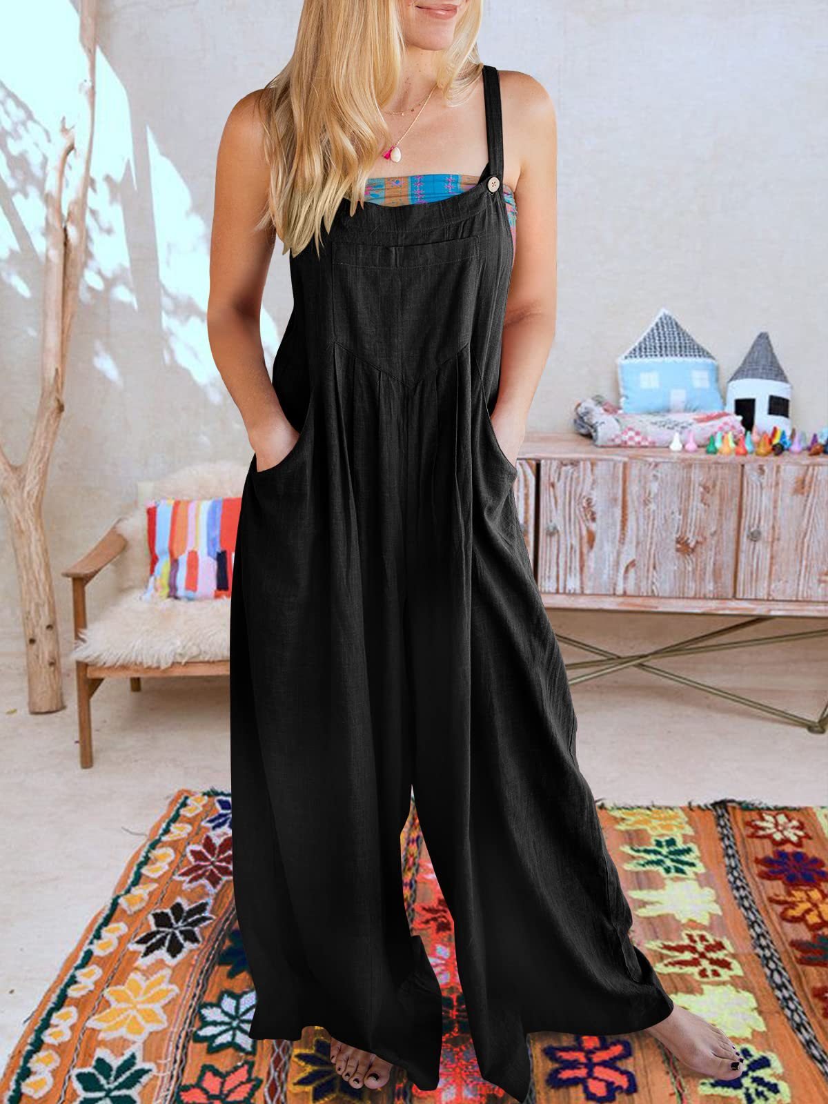 LAST DAY 70% OFF🔥-Plus Size Wide Leg Overalls Jumpsuit (Buy 2 Free Shipping)