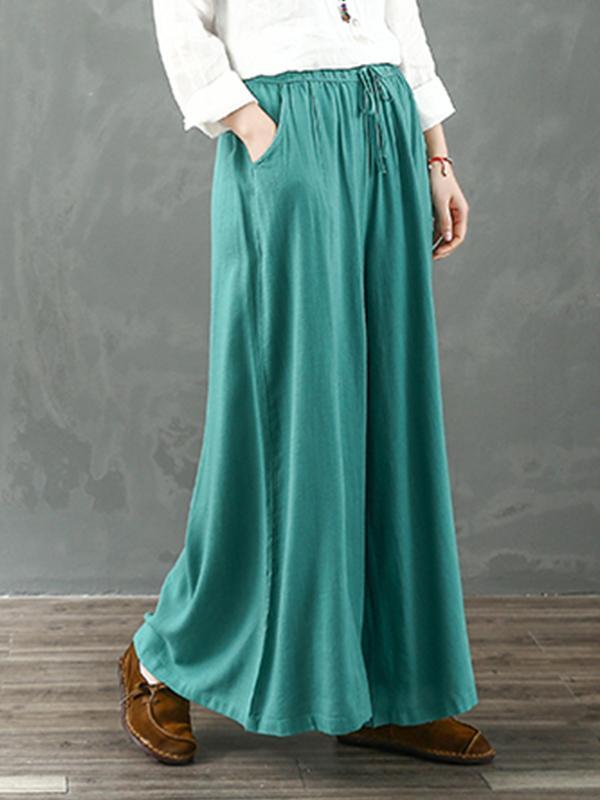 Enlighten Me Cotton & Linen Wide Leg Pant