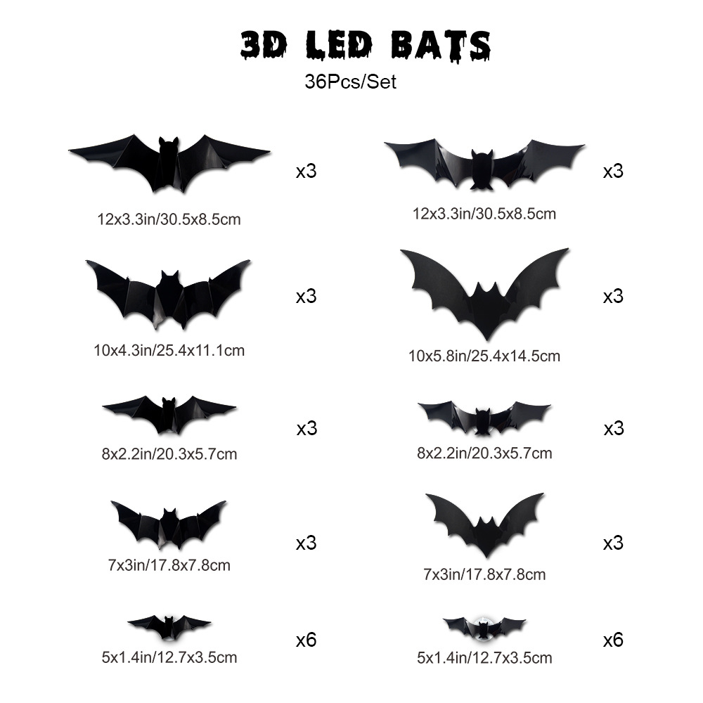 🎁TikTok Last Day Sale - 70% OFF✨Halloween 3D Lighted Bats