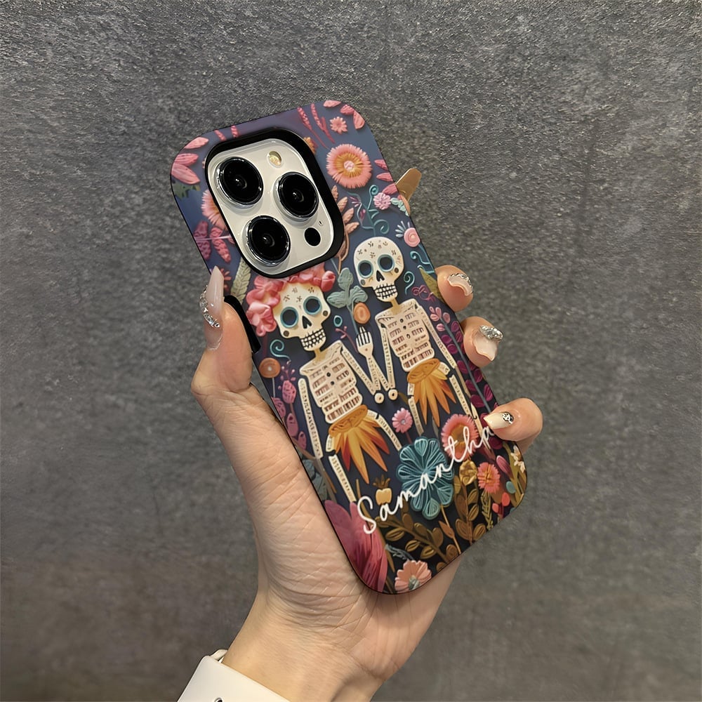🎁TikTok Last Day Sale - 70% OFF💀🌼Vintage Skeletons in Bloom Phone Case