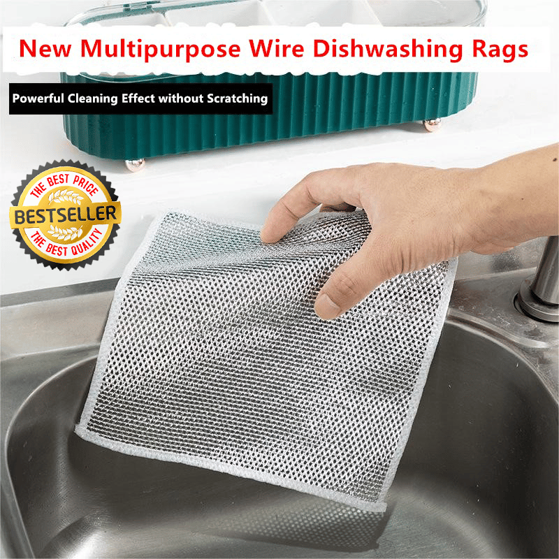 🔥LAST DAY 50% OFF🔥Multipurpose Wire Dishwashing Rags for Wet and Dry