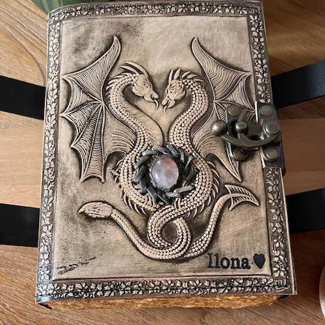 Personalised-Double Dragon Leather Journal