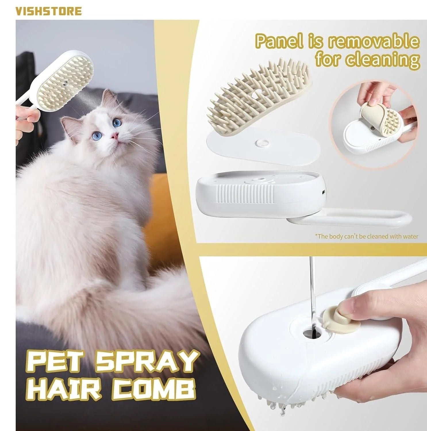 🔥Letzter Tag 49% Rabatt🐾3 in 1 Haustier Grooming Dampfbürste