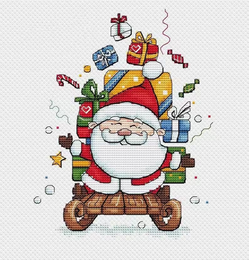 🔥Hot Sale 50% OFF-DIY Santa Cross Stitch Pattern Kit 🎄🧵