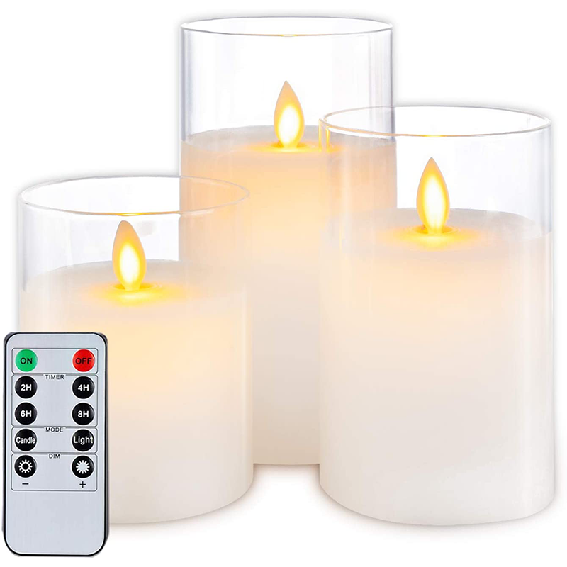 🔥Last Day Promotion 48% OFF-🎁-Flickering Flameless Candles with Glass Holder