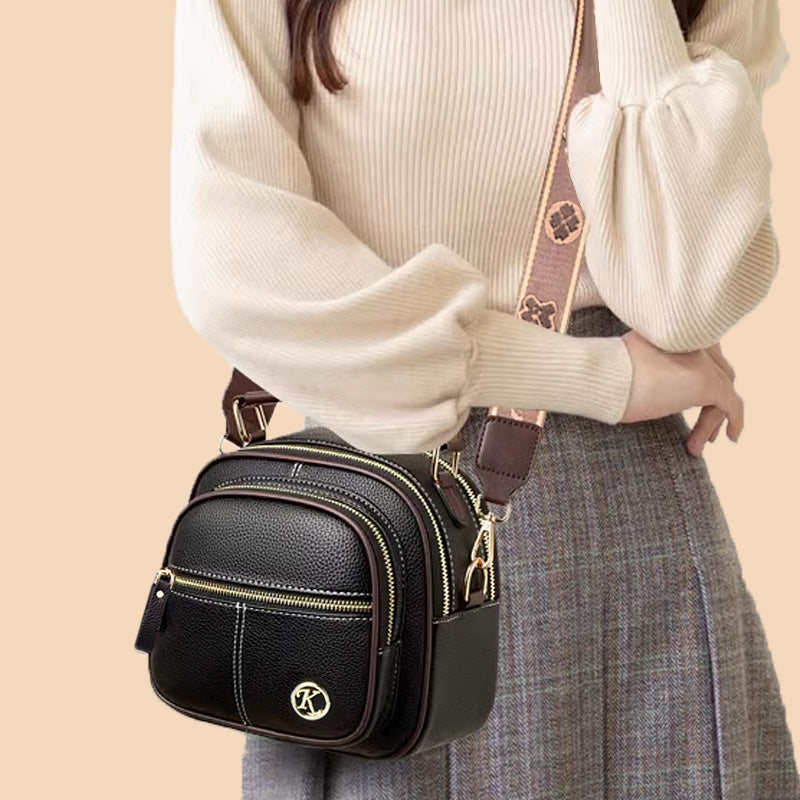 🎁Sale-Adjustable Wide Shoulder Strap Leather Crossbody Bag