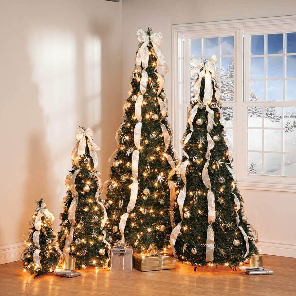 🔥Limited-time flash sale🔥-🎄Folding Gold & Silver Christmas LED Tree