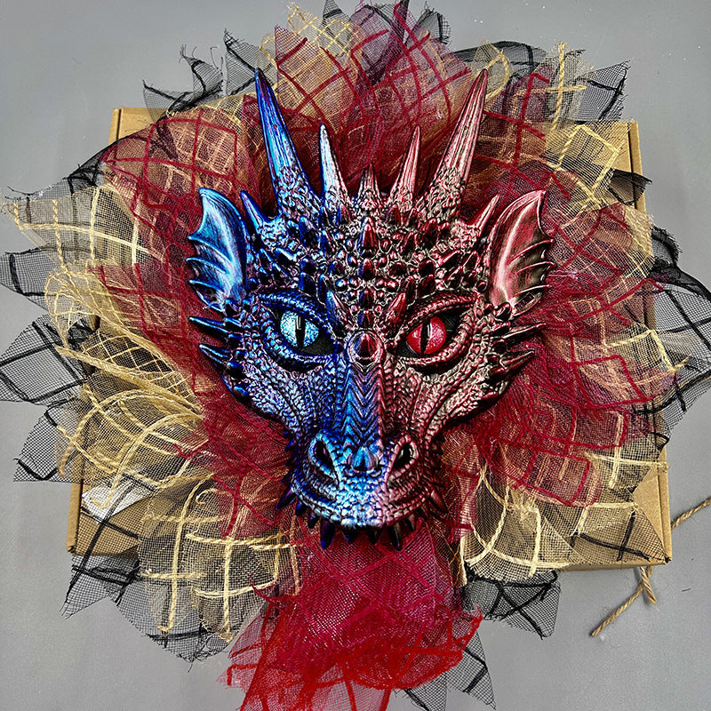 🐉Halloween Dragon Decorative Wreath (doubles as a mask)