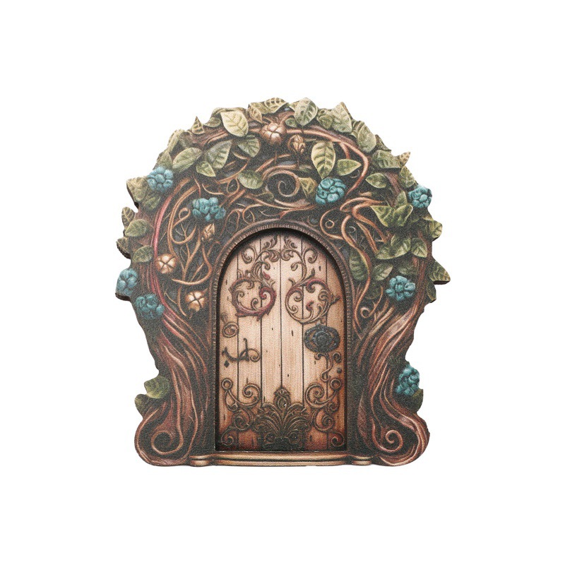 🔥Wooden garden fairy door decorations 🌹Garden creative fairy tale house home living room desktop micro landscape decorations