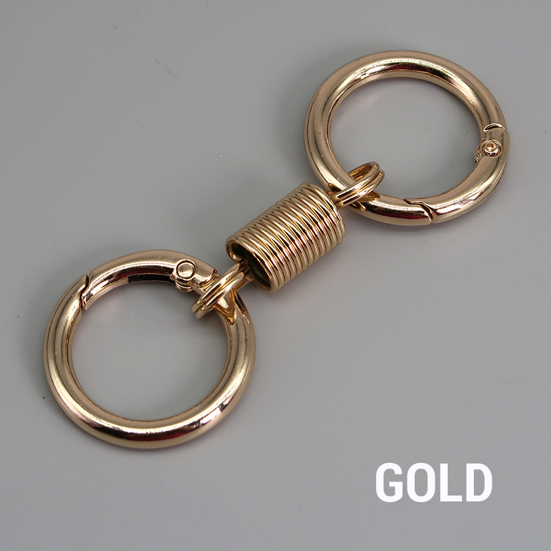 (🎄 Christmas Hot Sale - 49% OFF) 🔑Titanium Alloy Spring Double Ring Keychain - Buy 5 Get 5 Free