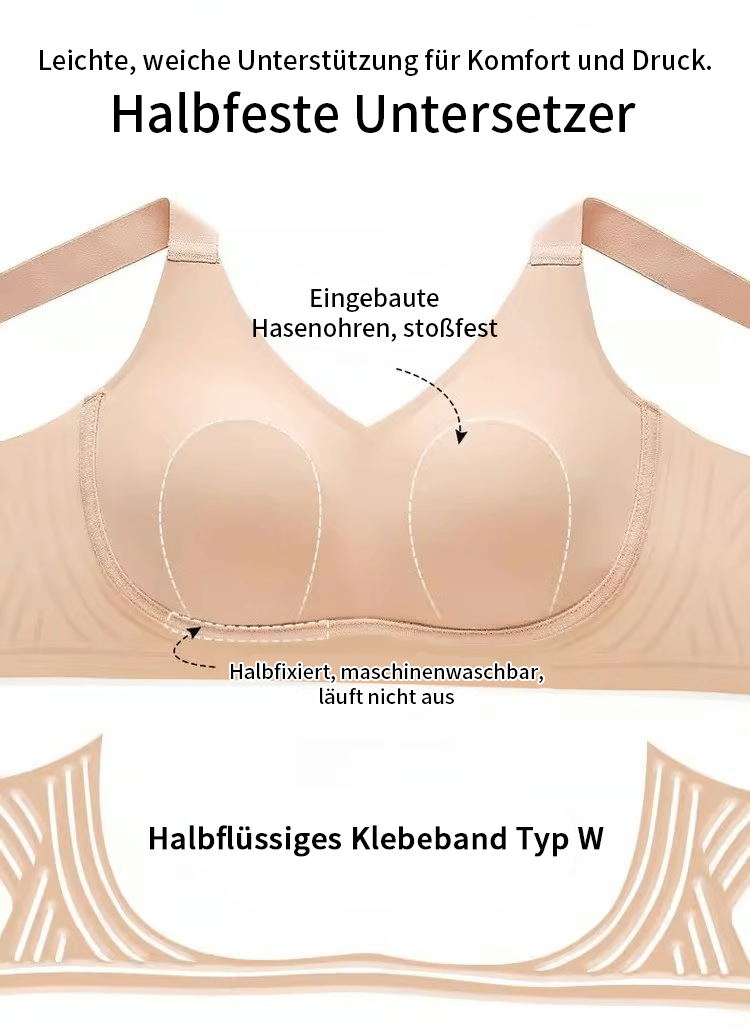 🏆Hautfreundlicher, bügelfreier, nicht abfärbender Push-Up-BH