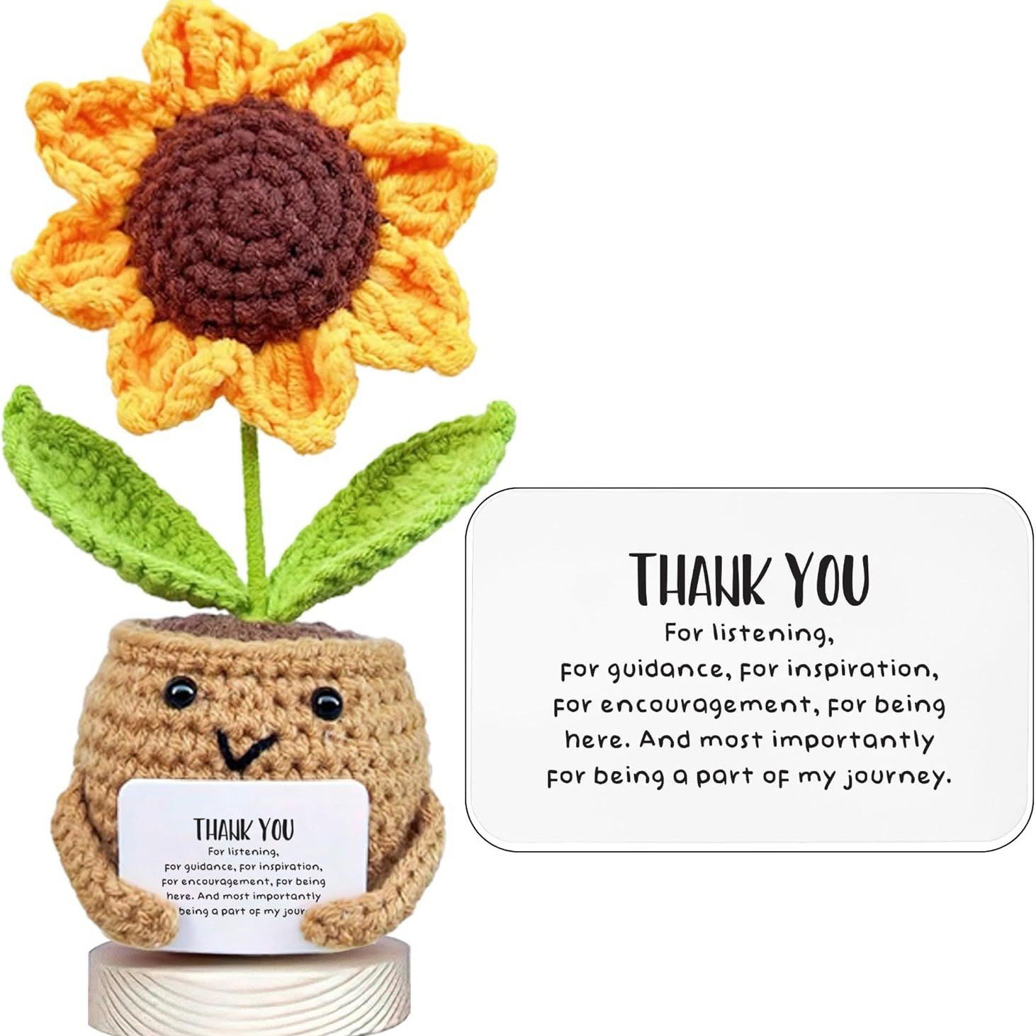 💥LAST DAY SALE 50% OFF💥Handmade Positive Sunflower Doll Crochet with Card