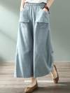 Cool Ambition Front Pocket Cotton & Linen Wide Leg Pant