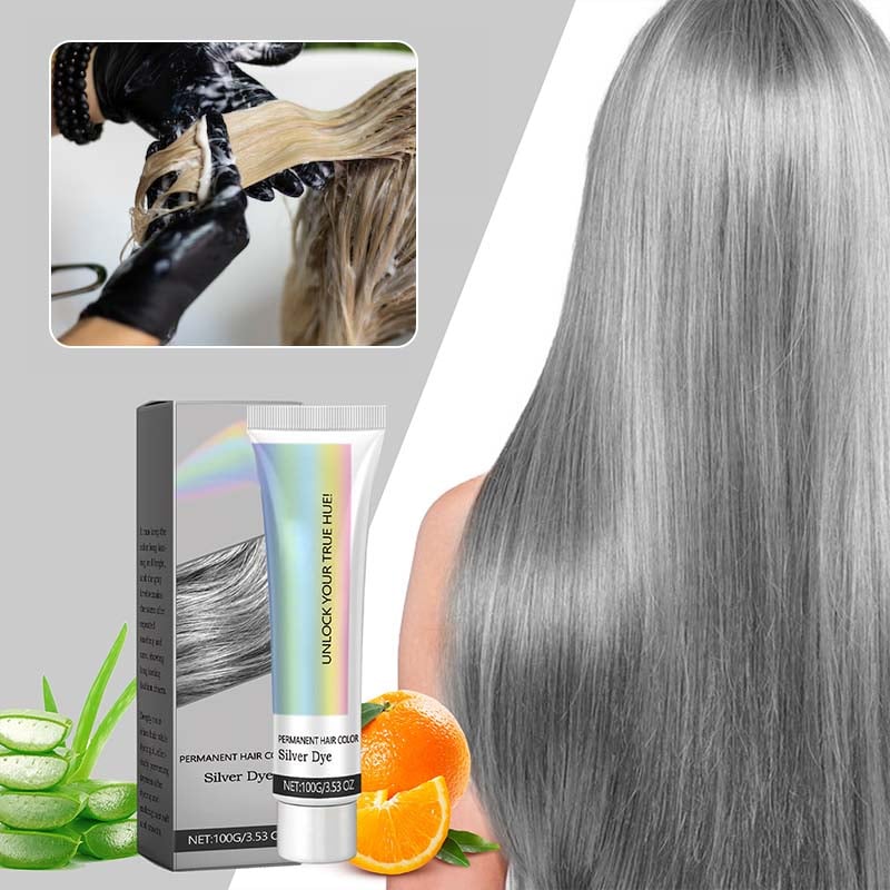 🔥Letzter Tag Verkauf 49% Rabatt🎁2-in-1 Natürliche Essenz Extrakt Silber Haarfärbemittel