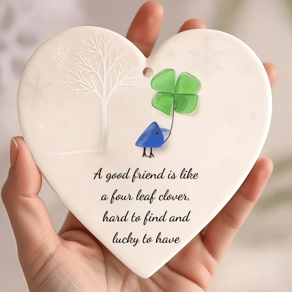 🌊Heart-Shaped Sea Glass Friendship Decor💝✨ Shaped by Nature & Crafted by Hand!