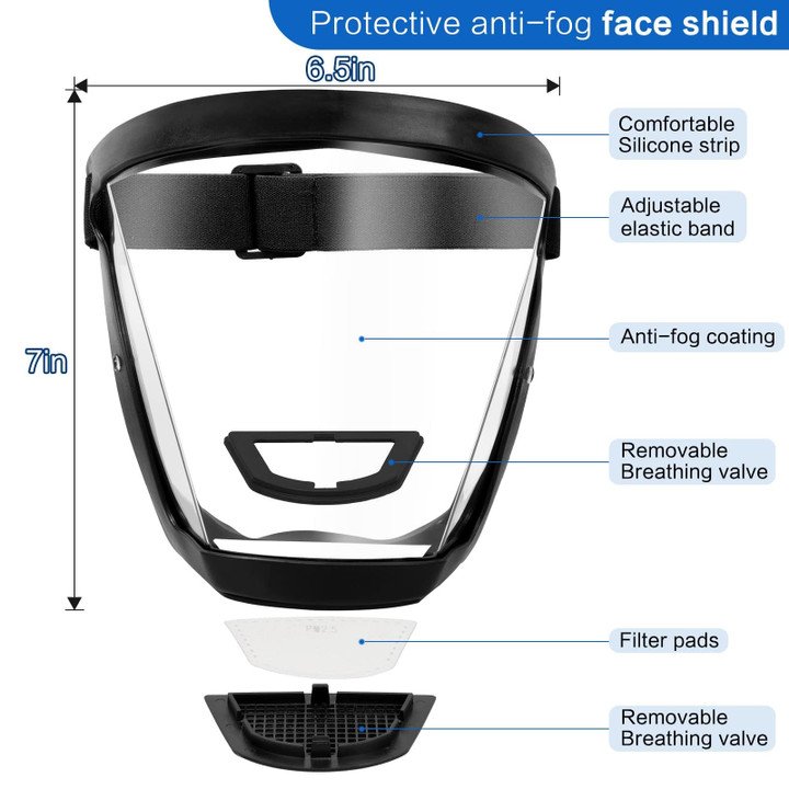 🎉2024 New Year Sale- 70% OFF🔥Anti-Fog Protective Full Face Shield-Buy 2 Get 1 Free