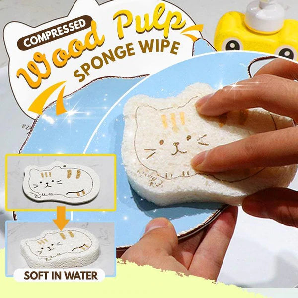 (🌲Early Christmas Sale- SAVE 48% OFF)Compressed Wood Pulp Sponge Wipe--buy 5 get 3 free & free shipping（8pcs）
