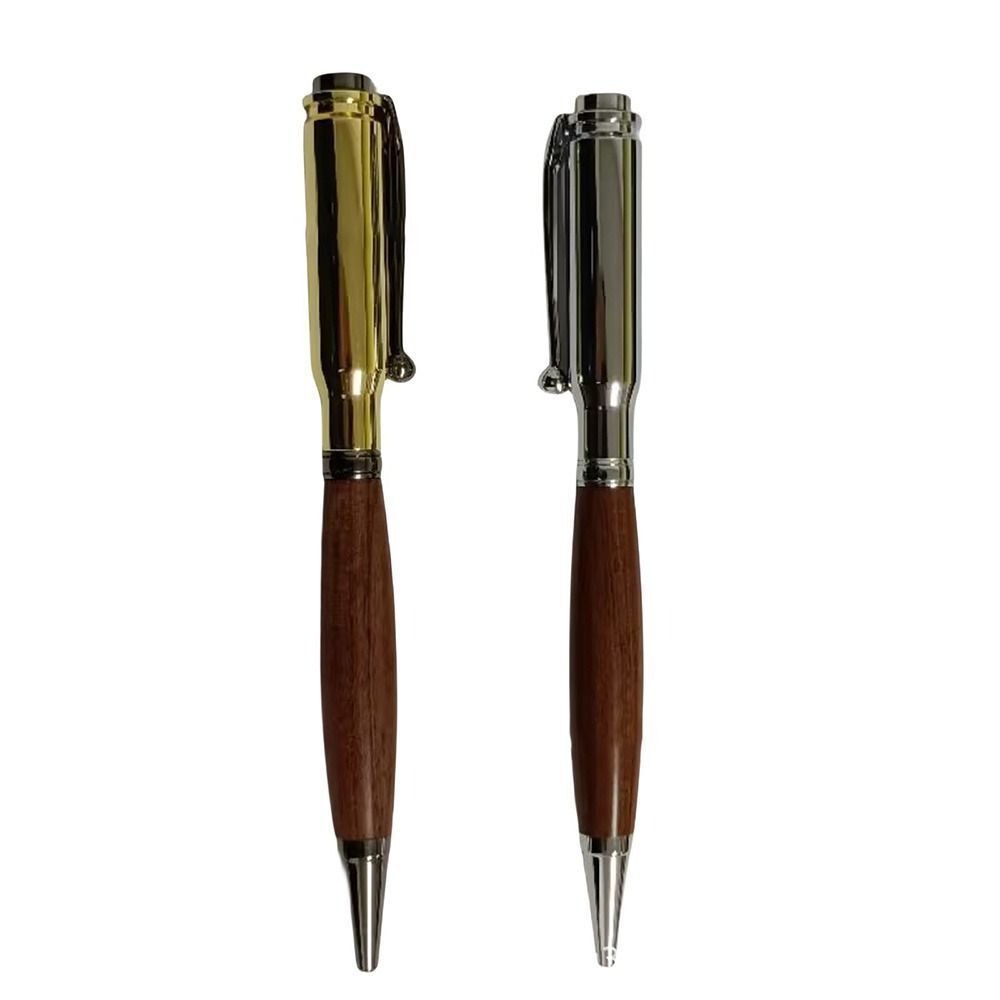 Wood Metal Bolt Action Pen Black Ink Ballpoint Pens