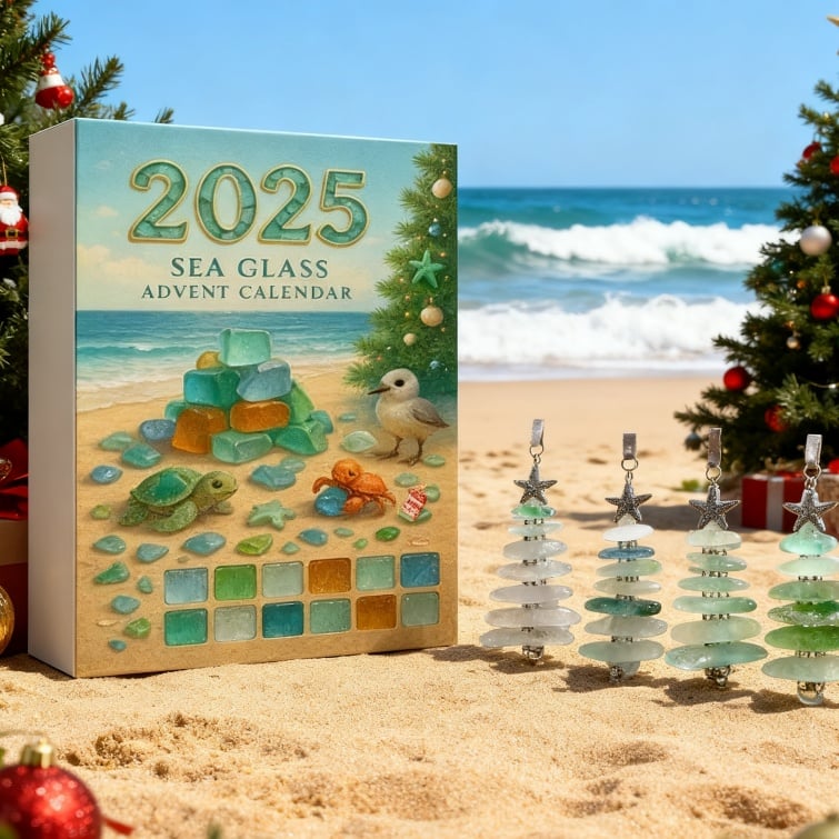 🔥Limited Edition, Only 100 Sets Left! - 🌊Sea Glass Christmas Tree Advent Calendar
