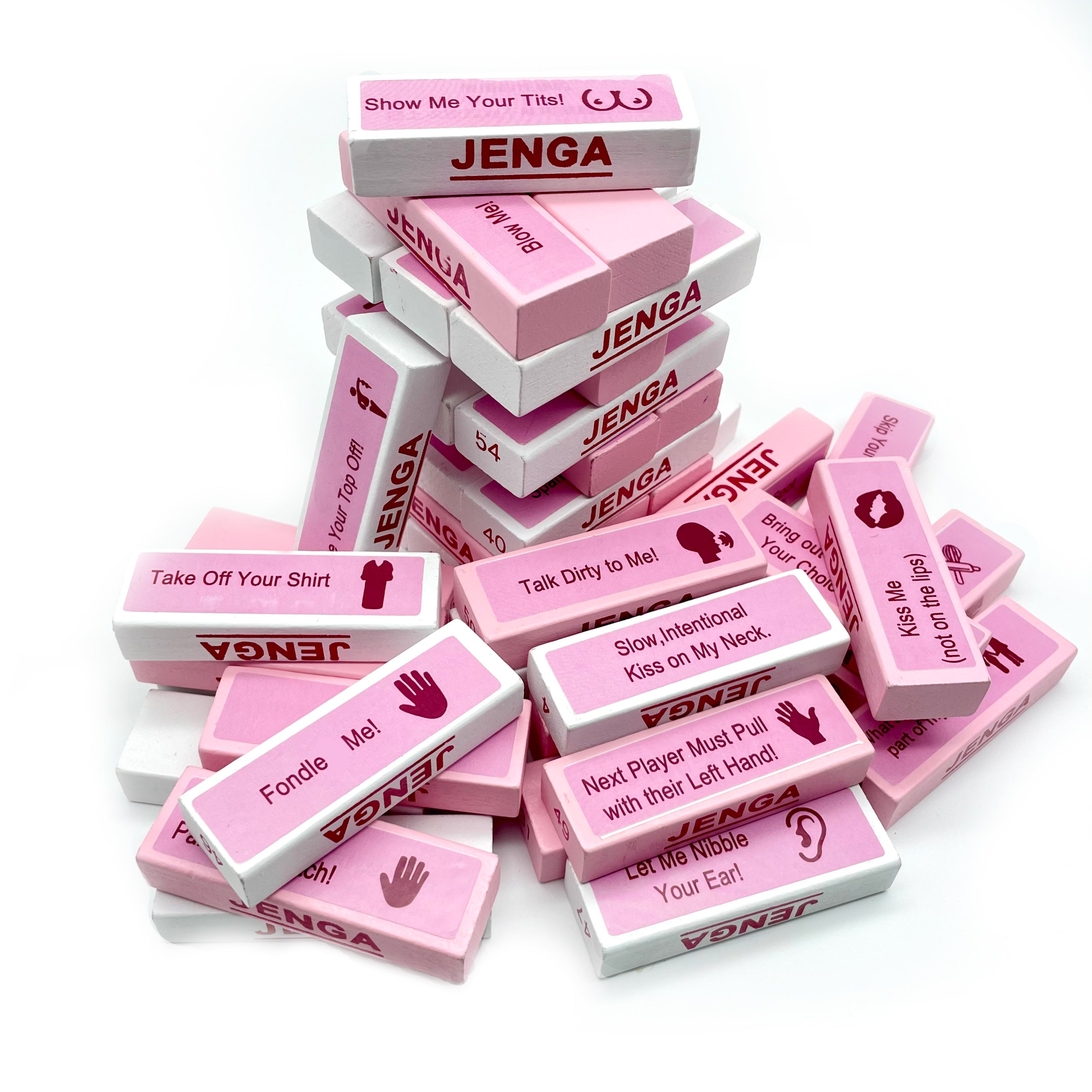 Adult Jenga - LoveTower (pink&white)