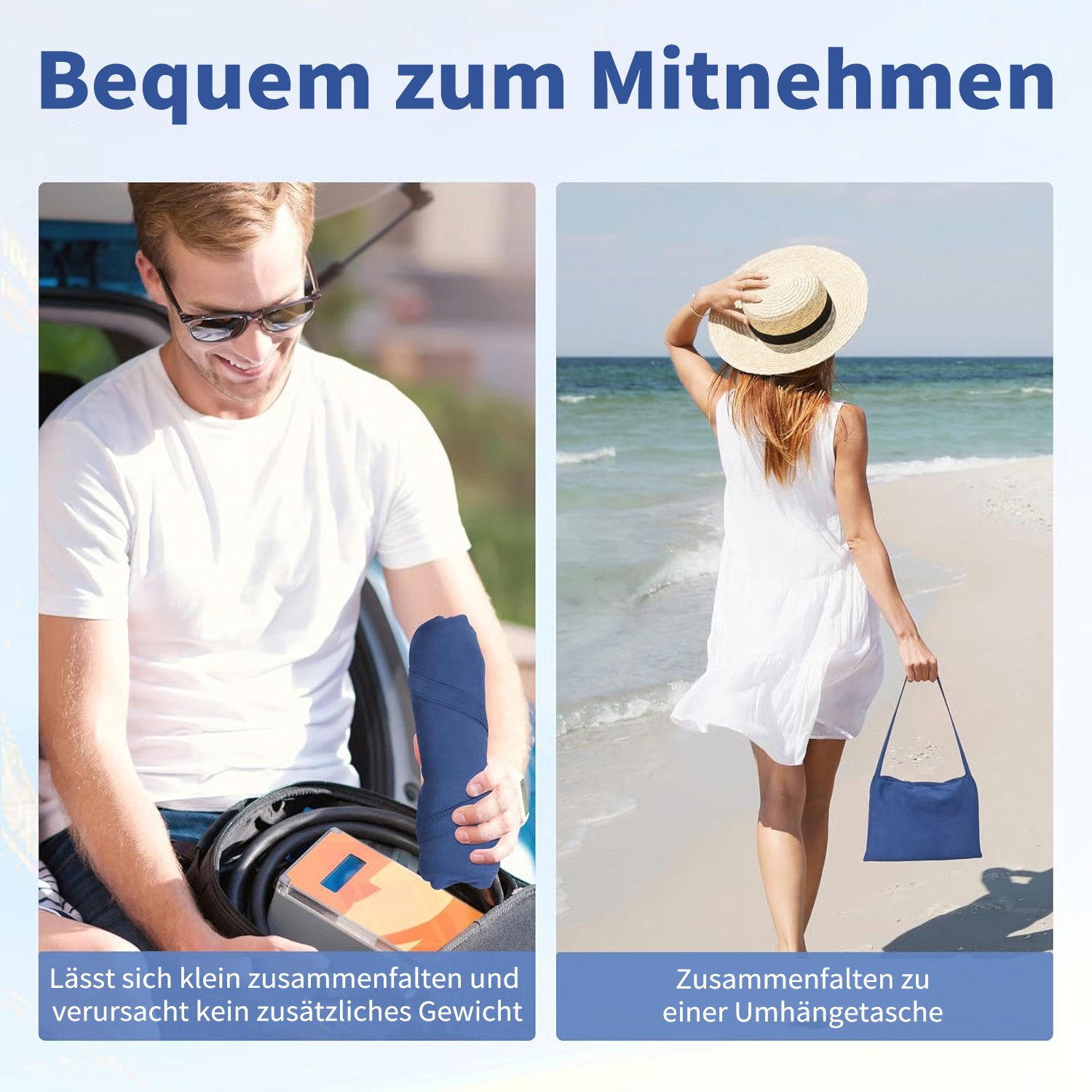 🔥Heißer Verkauf  49% Rabatt🔥Sonnenliege Handtuch in Tasche mit Taschen Lagerung