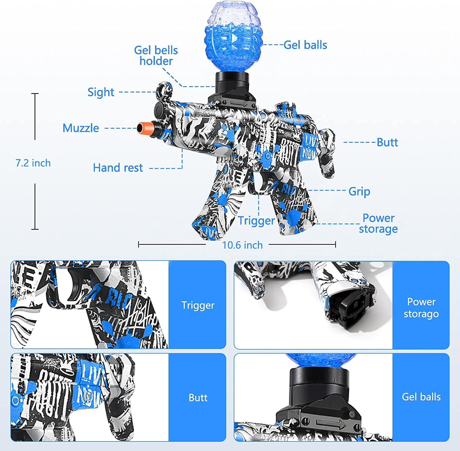 🔥Last Day Promo - 70% OFF🔥 Electric Burst Gel Blaster Toy, Buy 2 Get Free Shipping