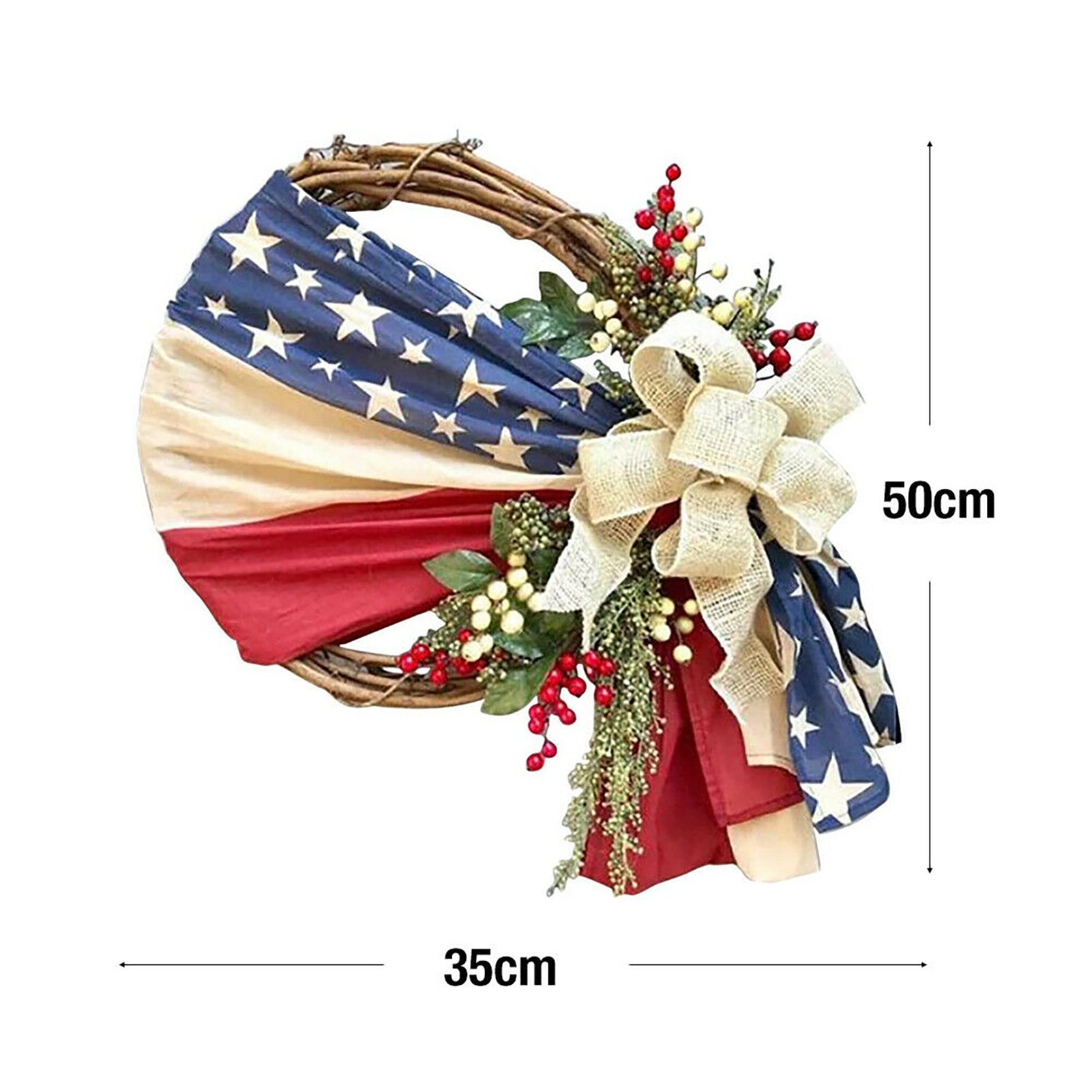 🏵100% Handmade Vintage American Flag Fallen Soldiers Memorial Rattan Wreath(𝐌𝐚𝐫𝐢𝐚𝐧𝐚 𝐒𝐦𝐢𝐭𝐡 𝐇𝐚𝐧𝐝𝐦𝐚𝐝𝐞®)