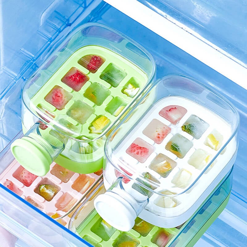 🔥Heißer Verkauf [49% Rabatt] - NUR HEUTE🧊 2-in-1-Eiswürfelflasche - schnelle Eisherstellung & erfrischende Schlucke