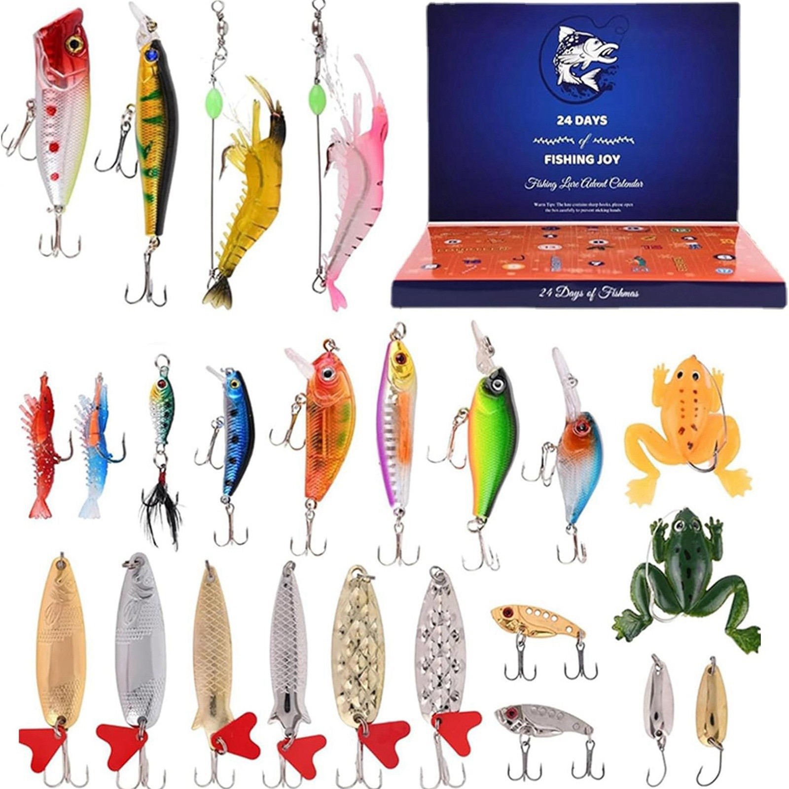 (🎄Christmas Hot Sale - 49% OFF) 🎅24Pcs Fishing Lures Christmas Advent Calendar