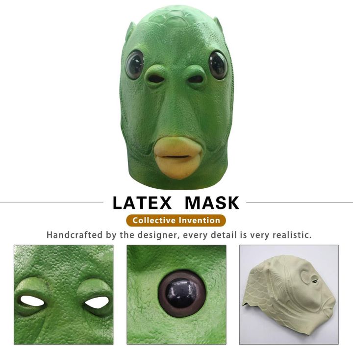 Latex Monster Fish Mask Headgear