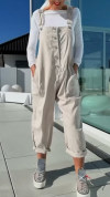Women Lapel Loose Casual Jumpsuit