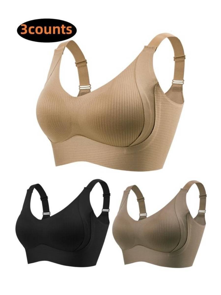 🎁 Last Day Promotion 70% OFF🔥Women's Ribbed Push Up Adjustable Wireless Bra
