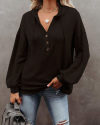 [Last Day Promotion 49% OFF] Vintage Solid Color Buttoned Sweatshirt