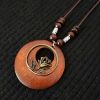 Handmade wooden boho style vintage pendant