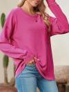 Women's casual round neck loose long sleeve T-shirt