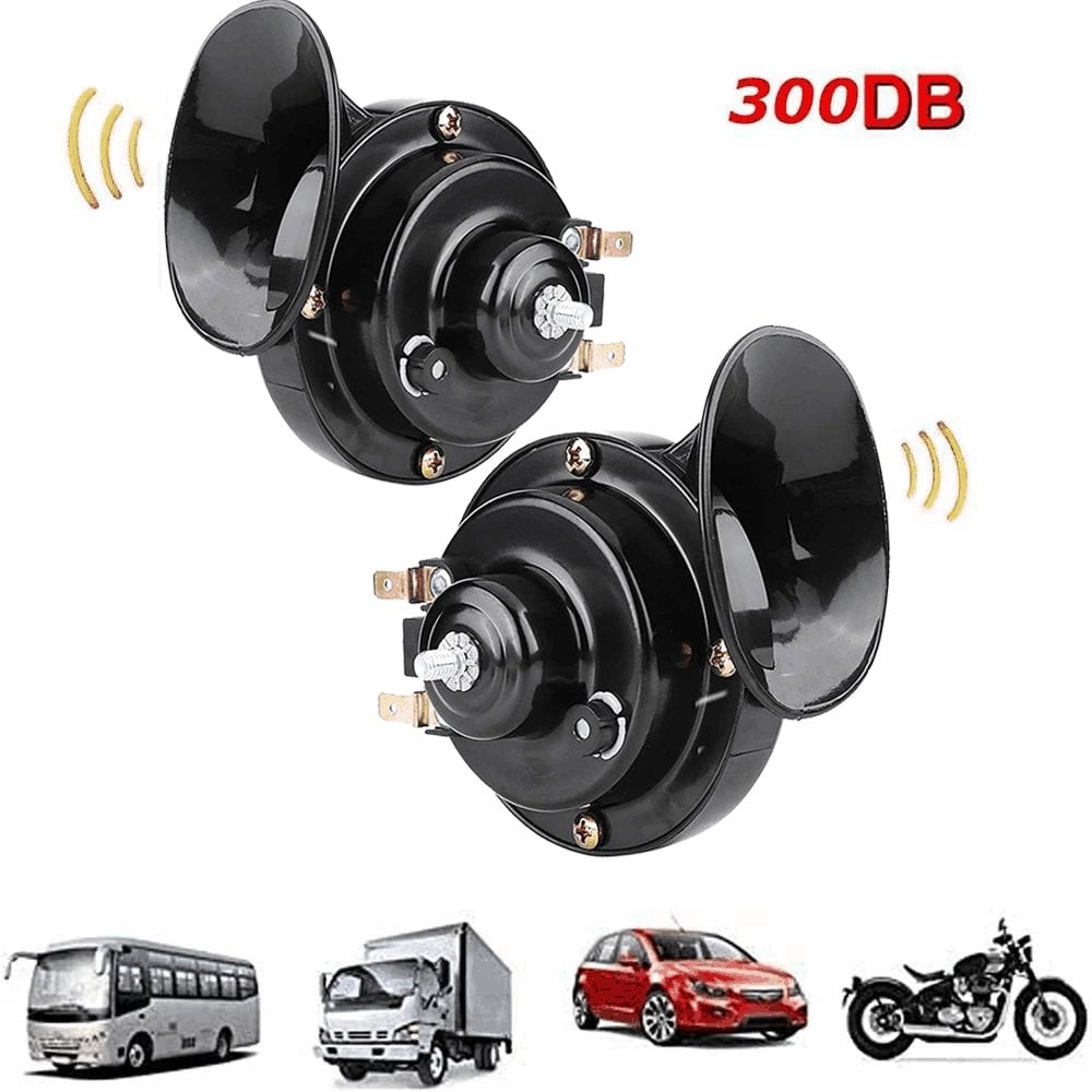 300DB Super Loud Train Horn For Truck Train Boat Car Air Electric Snail Single Horn Black