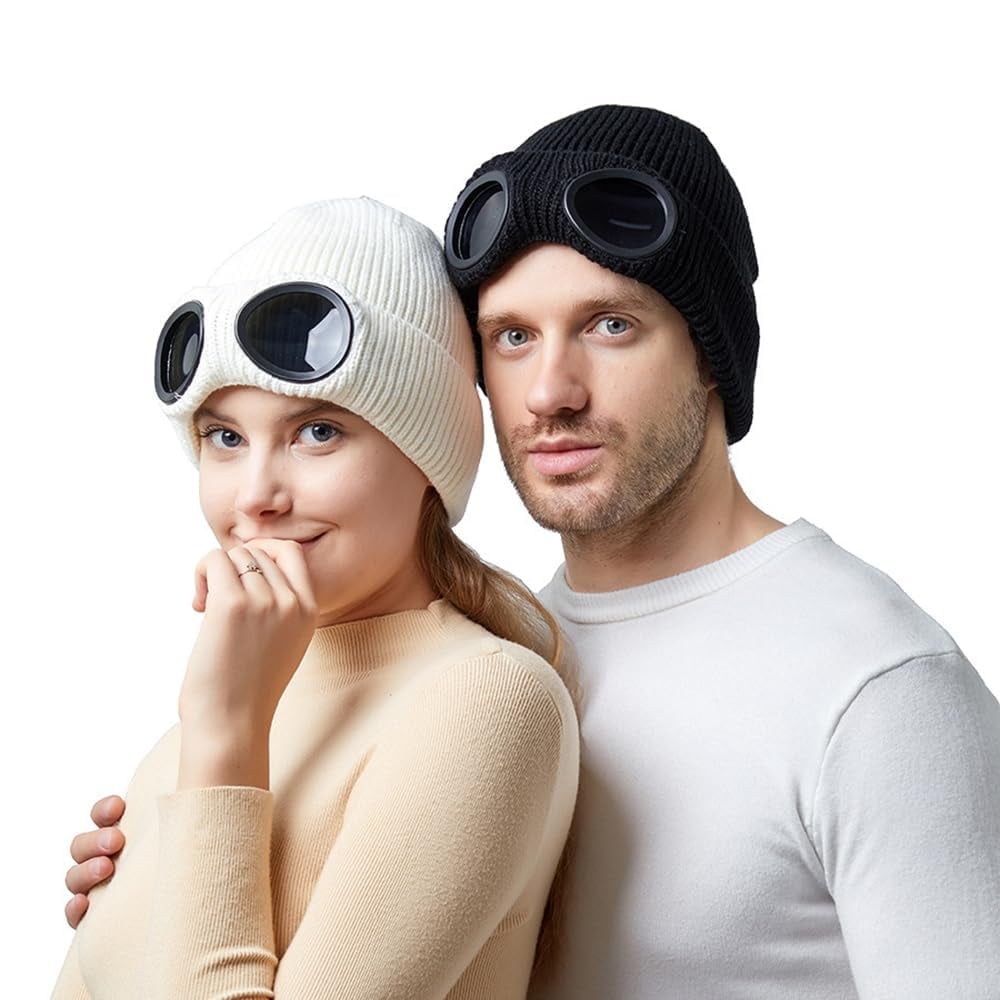 💥LAST DAY SALE 50% OFF💥Unisex Goggle Knitted Beanie Hat