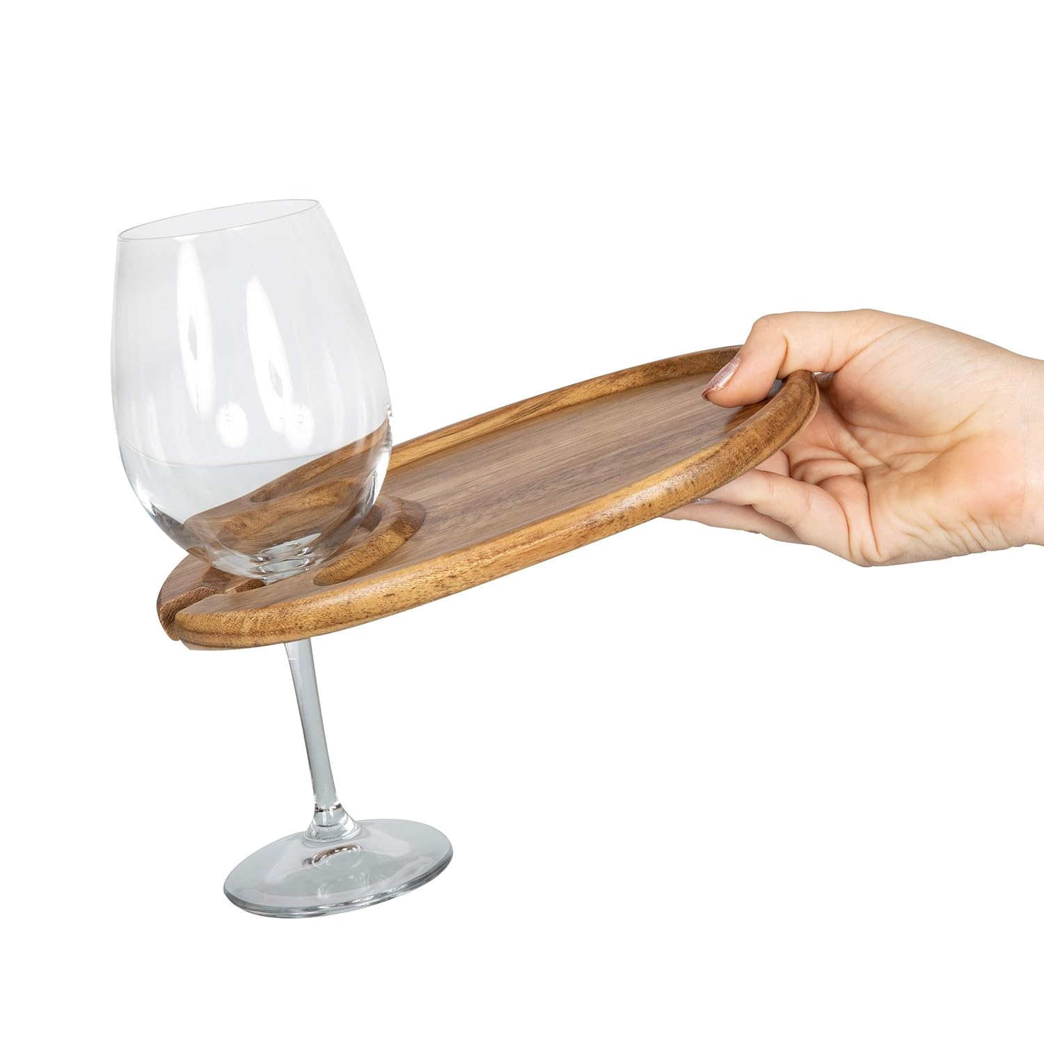 Upgraded Appetizer Plate with Wine Glass Holder