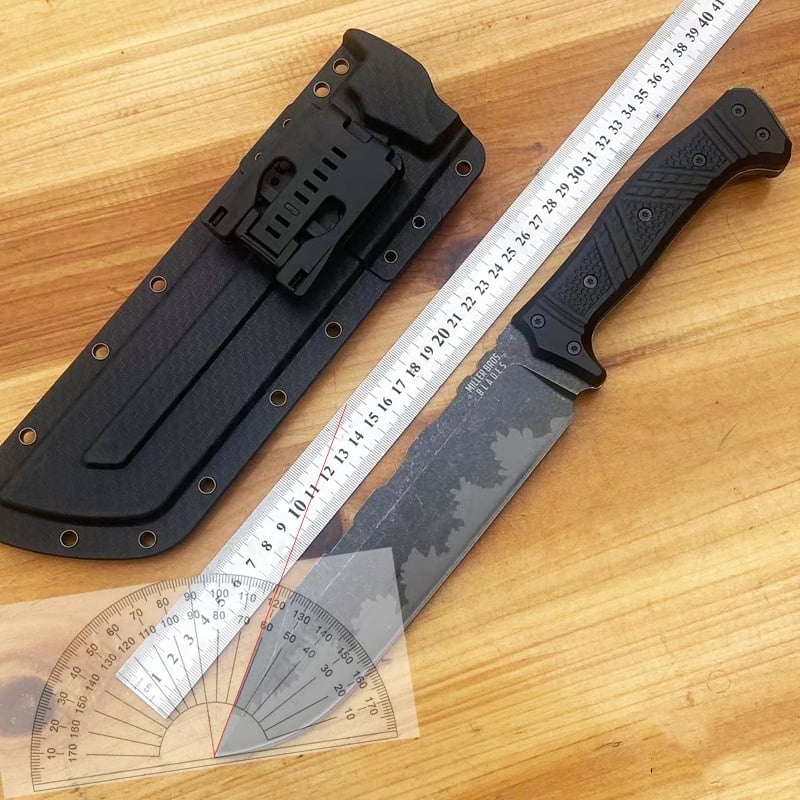 One-piece keel outdoor obstacle clearing tactical straight knife