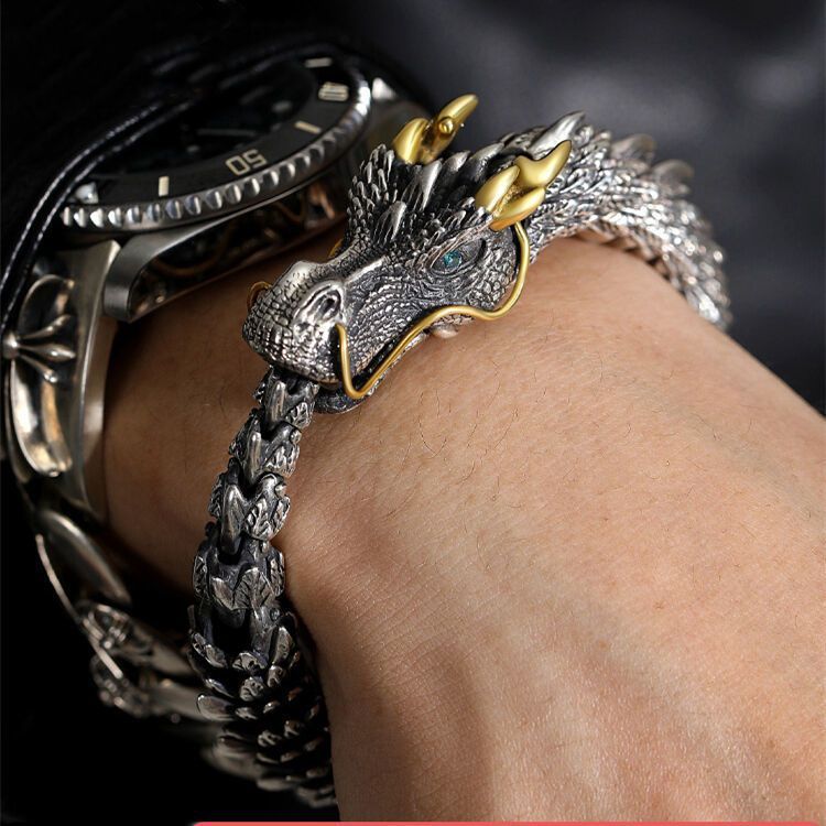 🐉Sterling Silver Handmade Dragon Chain Bracelet,BUY 2 FREE SHIPPING