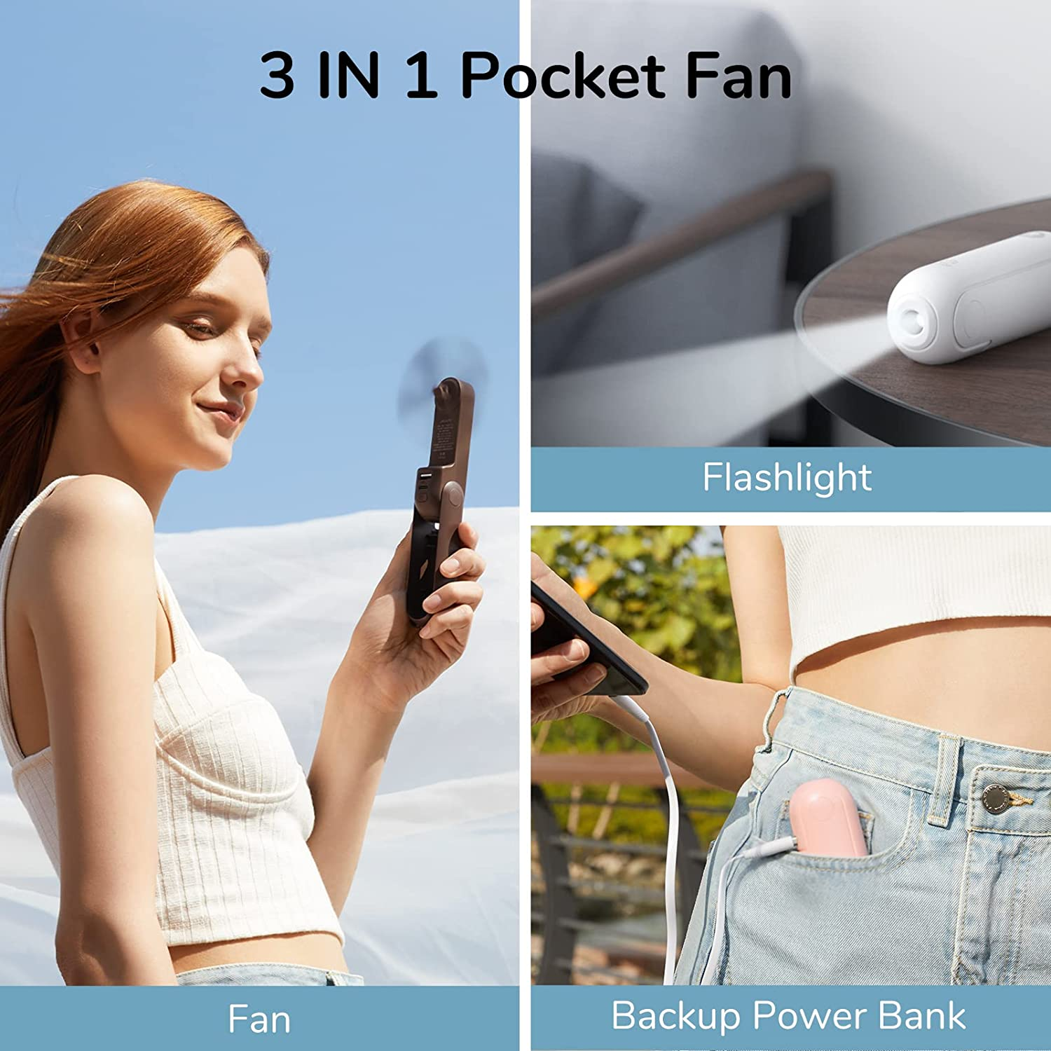 Mother's Day Limited Time Sale 70% OFF💓Handheld mini 3 in 1 small fan