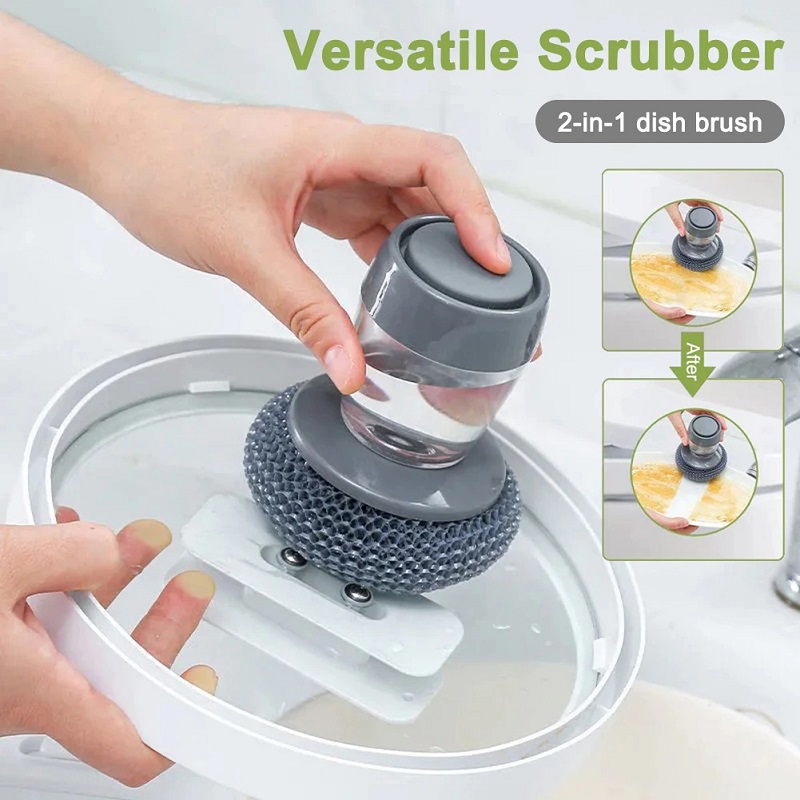 🎄Early Christmas Sale 48% OFF-Soap Dispensing Palm Brush Storage Set with 2 PET Replacement Heads