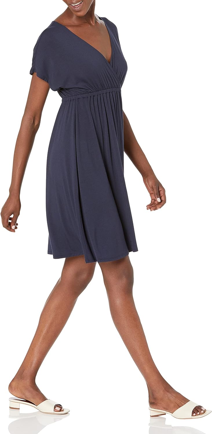 Amazon Essentials Women's Surplice Dress (Available in Plus Size)