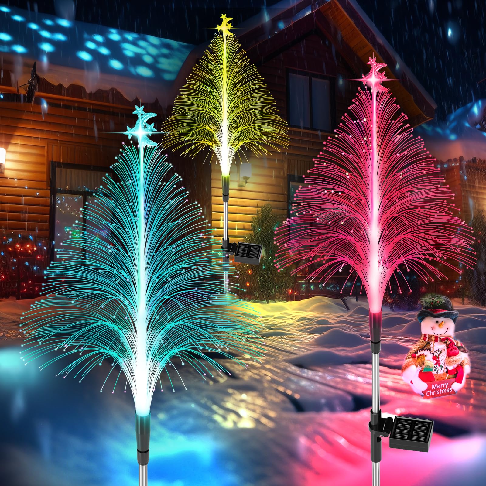 🔥Last Day Discount-75%OFF🎄7 Color Changing Solar Christmas Trees Lights
