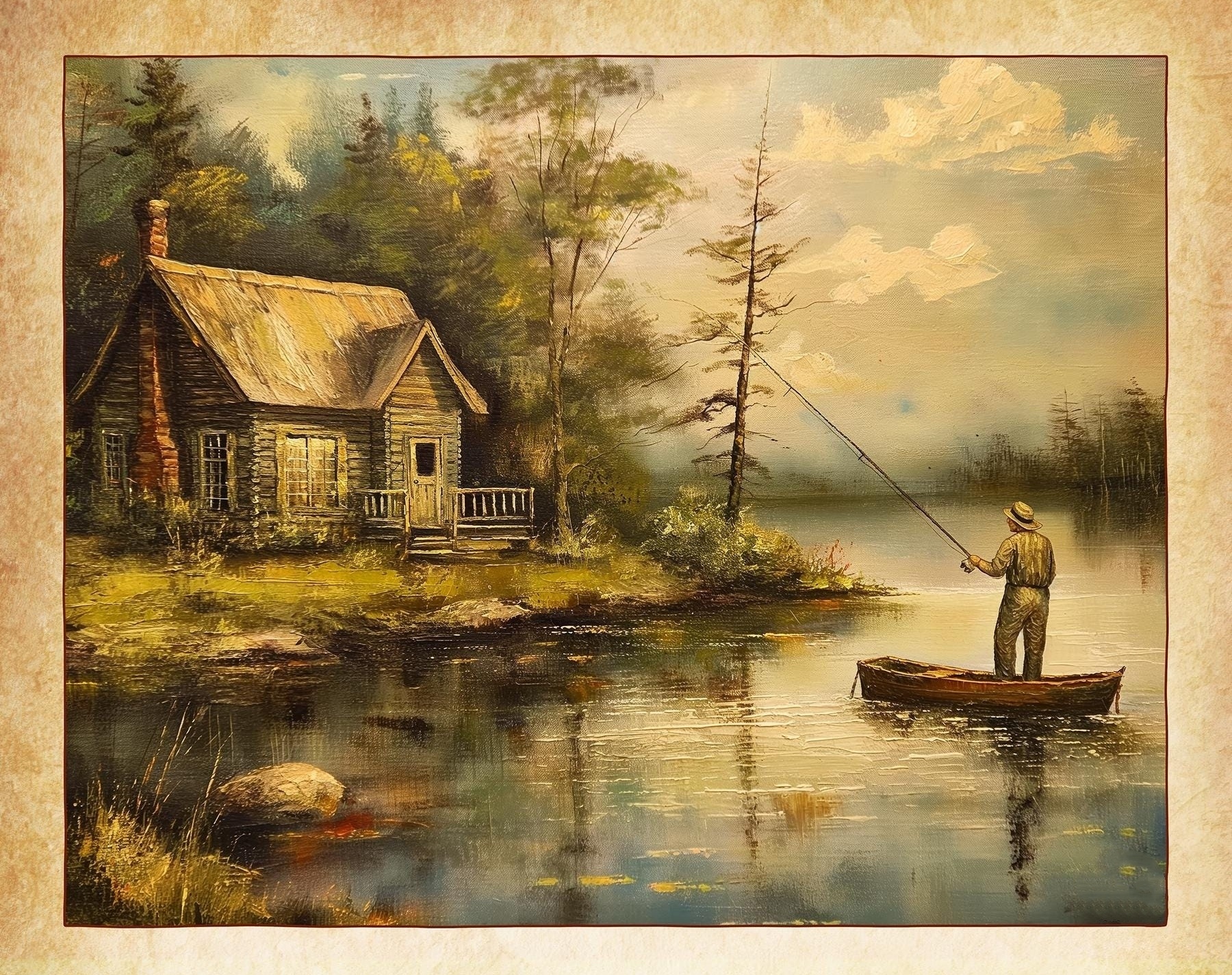 2025 Vintage Fishing Wall Calendar