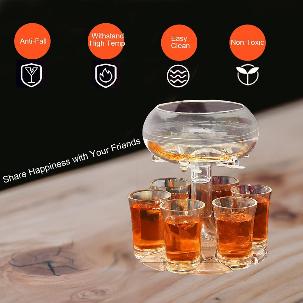 (Father's Day Gift-40% OFF) 6 Shot Glass Dispenser(6 cups)-BUY 2 FREE SHIPPING