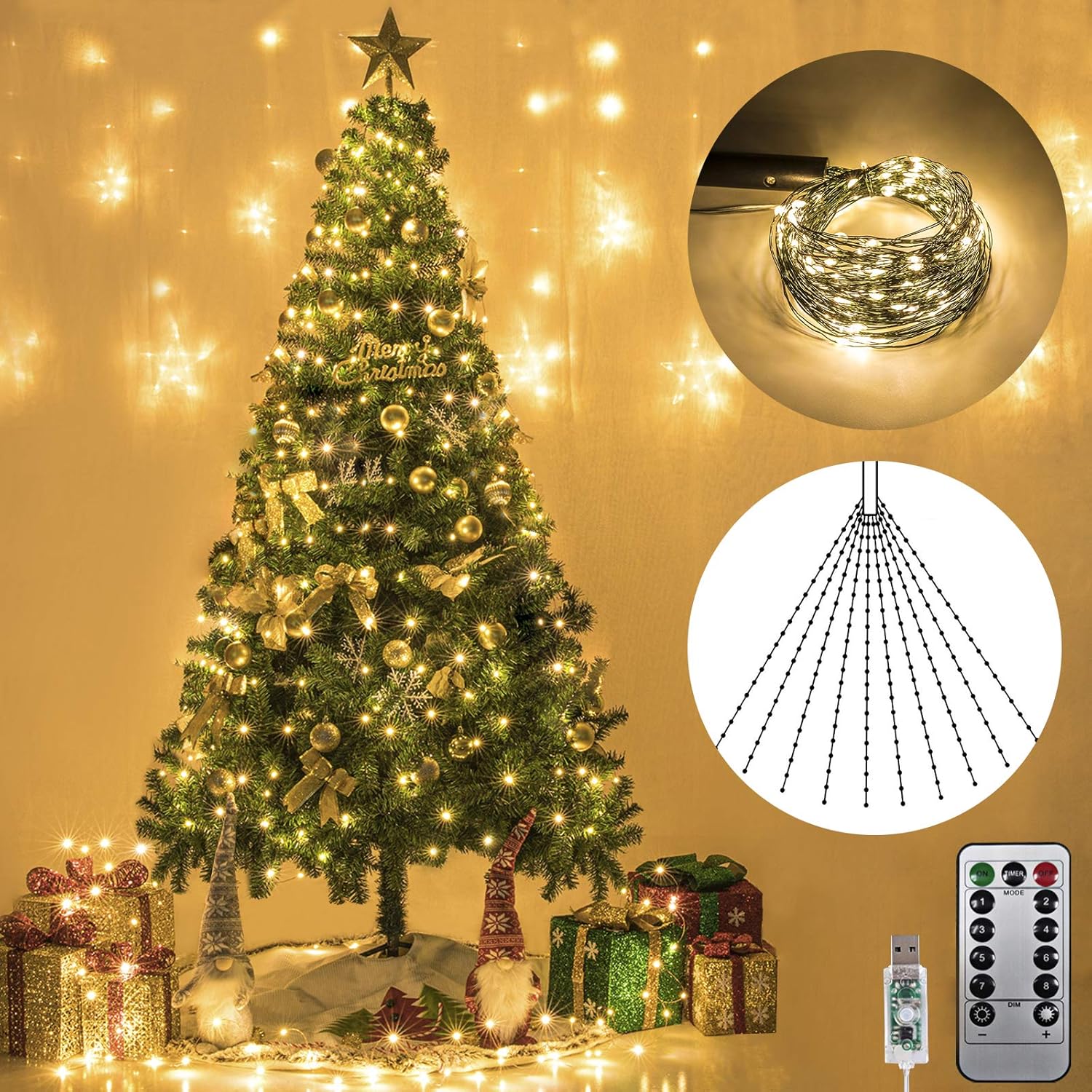 (🎄Christmas Sales 49% OFF) 8 Modes 100-600 Christmas LED Firefly Twinkle String Lights 💫Buy 2 Get 10% OFF