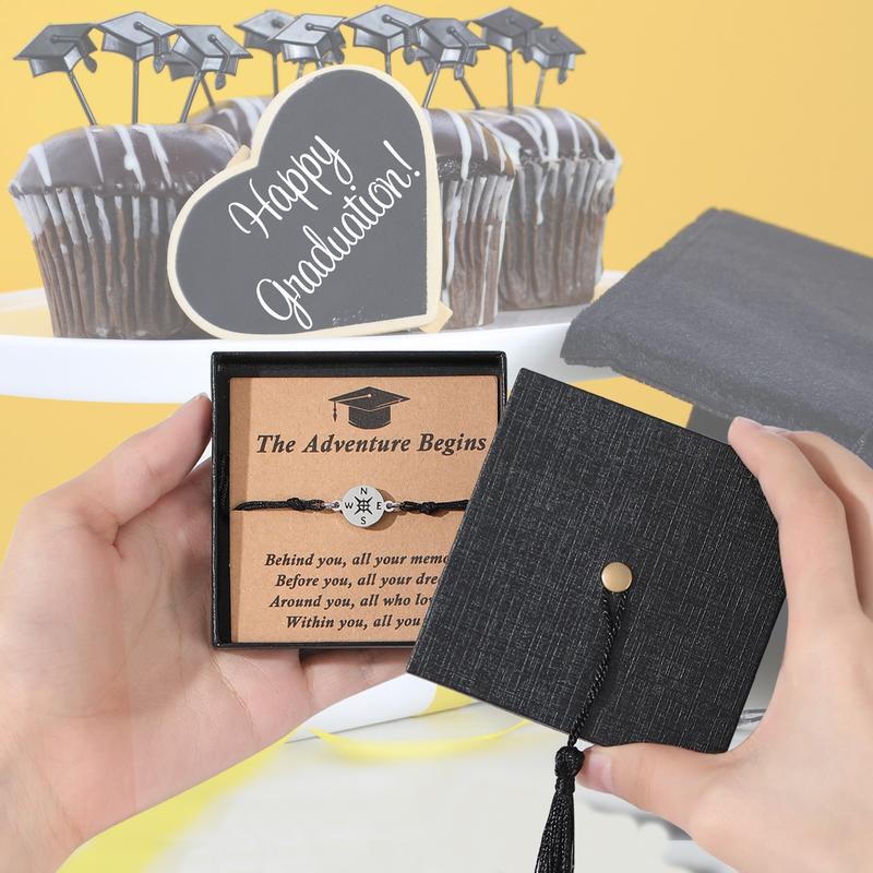 🔥Last Day Promotion 70% OFF🔥Graduation Gifts Compass Bracelet with Cap Box⚡BUY 2 GET 1 FREE